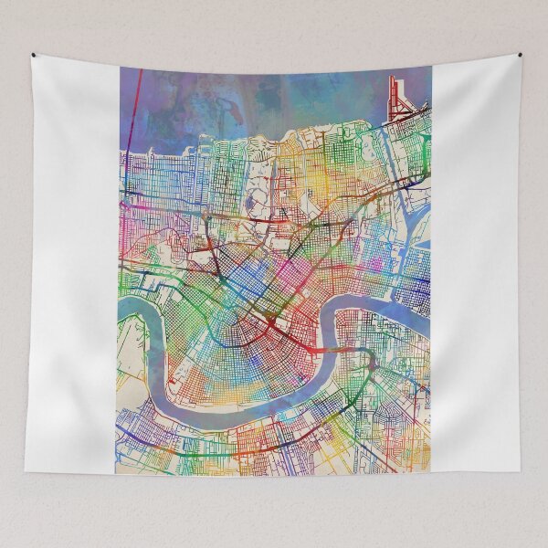 Item preview, New Orleans Street Map designed and sold by ArtPrints.