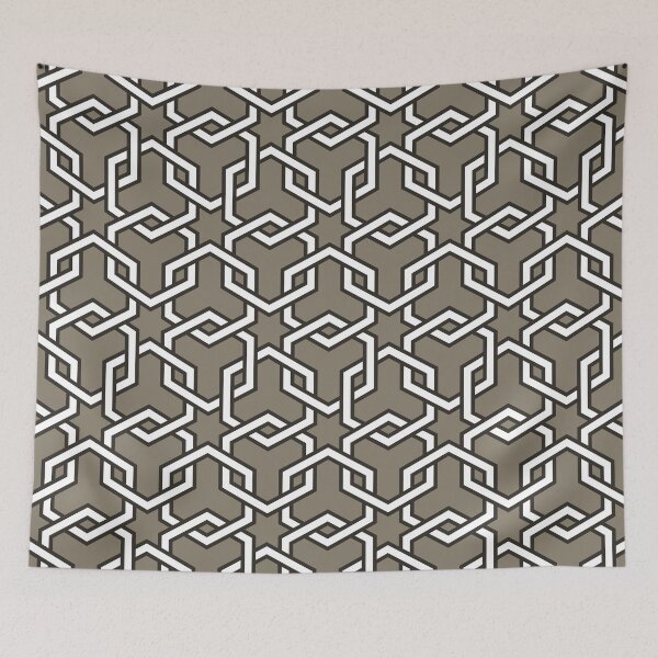 Item preview, WarmGrey Interlocked Hexagon Chains designed and sold by ImageNugget.