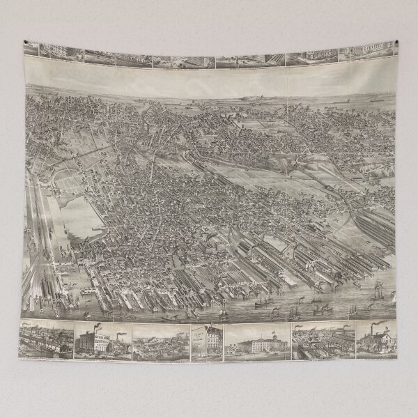 Item preview, Vintage Map of Jersey City NJ (1883) designed and sold by BravuraMedia.