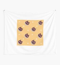 Cookie Cat Pattern (Orange) Wall Tapestry
