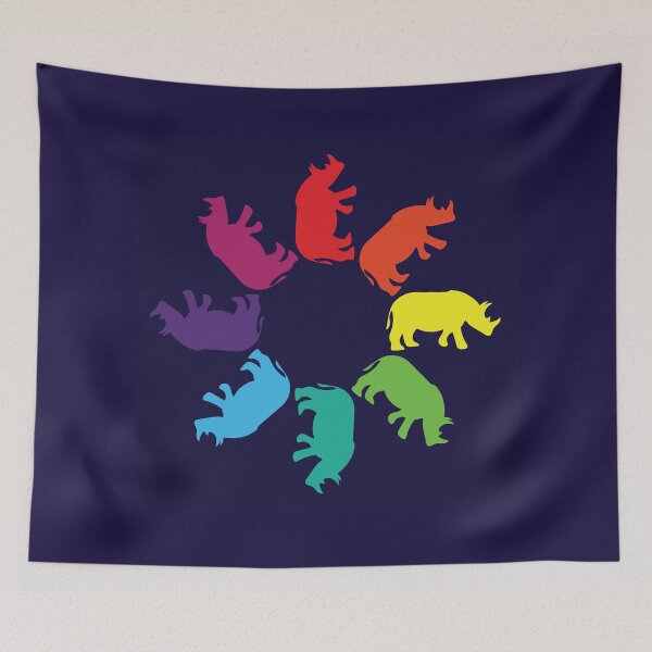 Item preview, Color: Sumatran Rhino Rainbow Pinwheel designed and sold by Peppermint Narwhal.