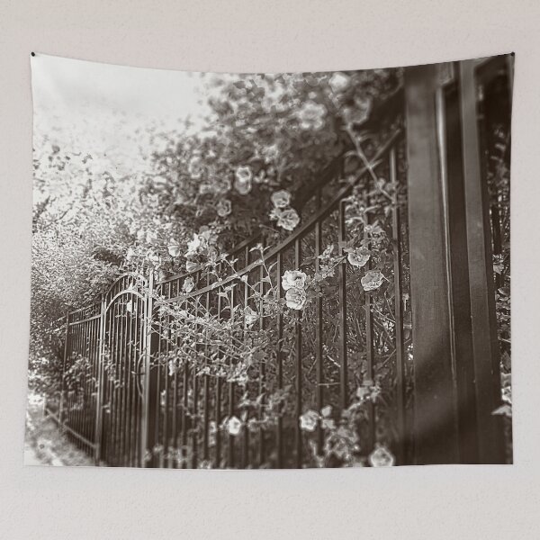 Item preview, Wrought Iron Fence with Flowers, Sepia, Tilt-Shift designed and sold by PhotosByTrish.