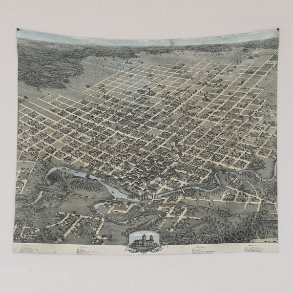 Item preview, Vintage Pictorial Map of Houston Texas (1873) designed and sold by BravuraMedia.