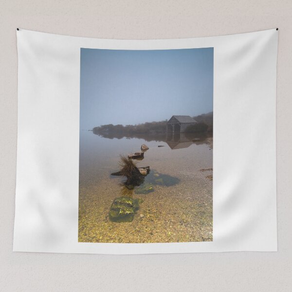 Item preview, Morning Fog at the Boat Shed designed and sold by tinnieopener.