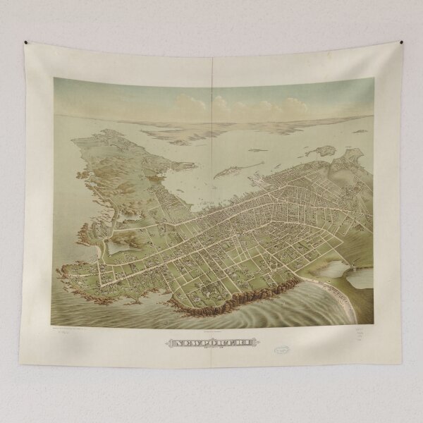 Item preview, Vintage Pictorial Map of Newport RI (1878) designed and sold by BravuraMedia.