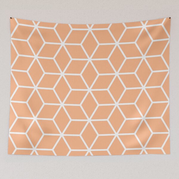Item preview, Peach Interlocked hexagon lattice designed and sold by ImageNugget.