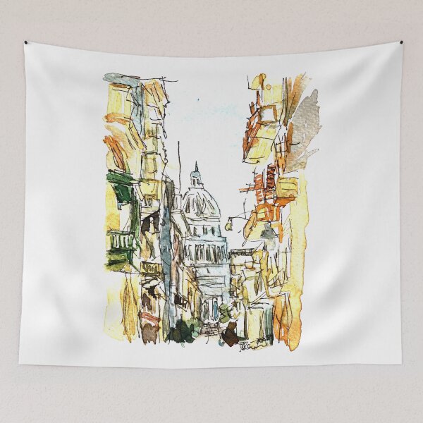 Item preview, Havana Street View With Parliament Watercolor designed and sold by artshop77.