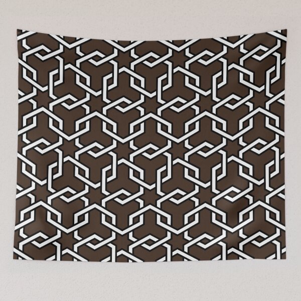 Item preview, Chocolate Interlocked Hexagon Chains designed and sold by ImageNugget.