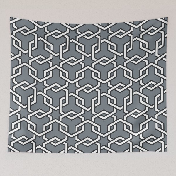 Item preview, CoolGrey Interlocked Hexagon Chains designed and sold by ImageNugget.