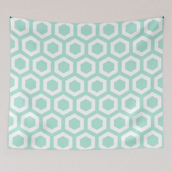 Aperçu de l'œuvre Mint Hexagons créée et vendue par ImageNugget.