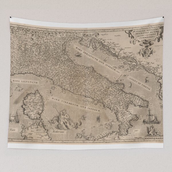 Item preview, Vintage Map of Italy (1570) designed and sold by BravuraMedia.