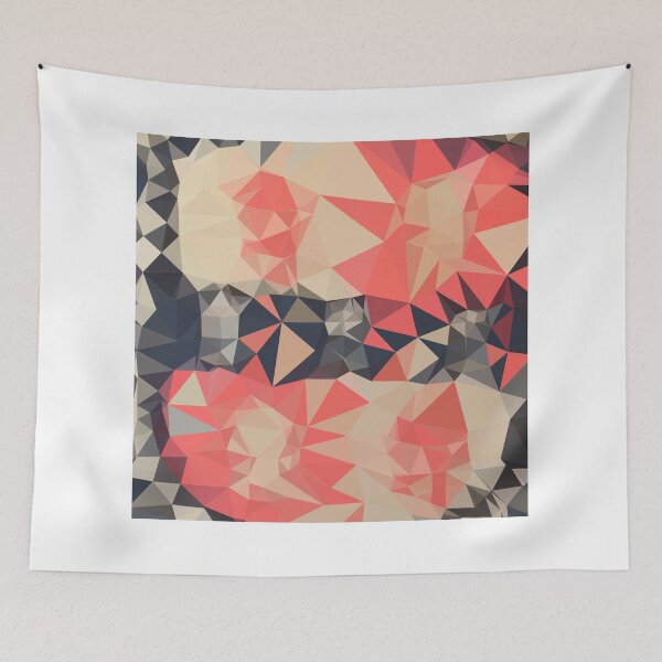 Item preview, Coral Red Abstract Low Polygon Background designed and sold by retrovectors.