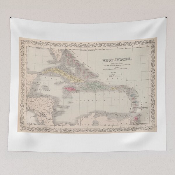 Item preview, Vintage Map of The Caribbean (1857) designed and sold by BravuraMedia.