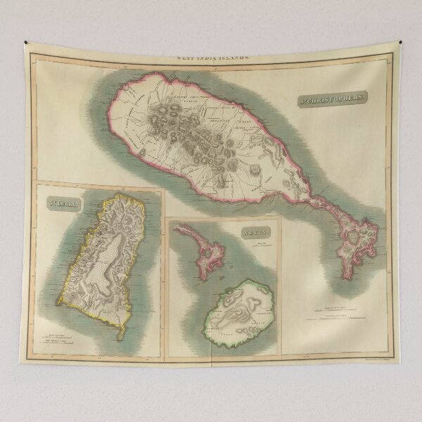 Item preview, Vintage Map of Various Islands of The Caribbean designed and sold by BravuraMedia.