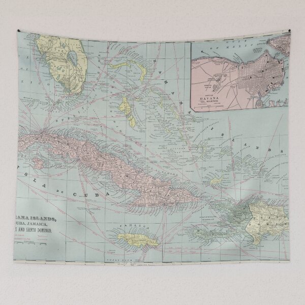 Item preview, Vintage Map of The Caribbean (1901) designed and sold by BravuraMedia.