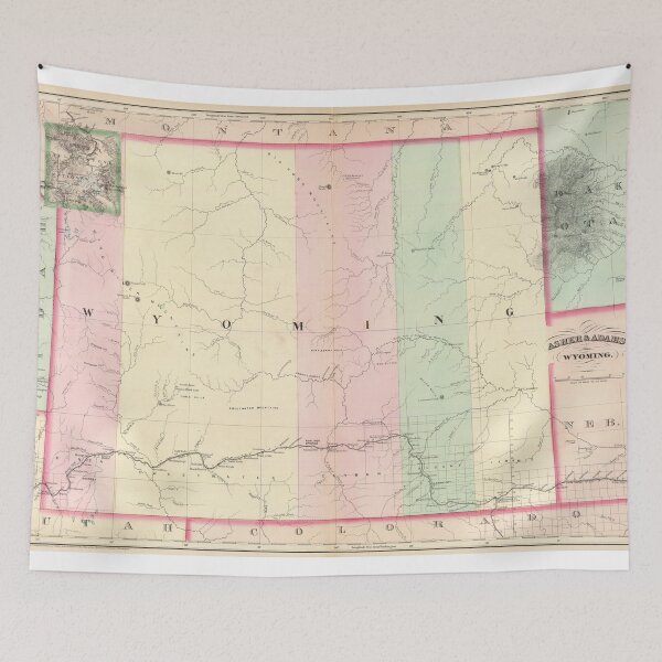 Item preview, Vintage Map of Wyoming (1874) designed and sold by BravuraMedia.