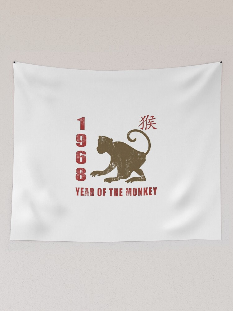 Year of The Monkey 1968 Chinese Zodiac Monkey 1968 Tapestry