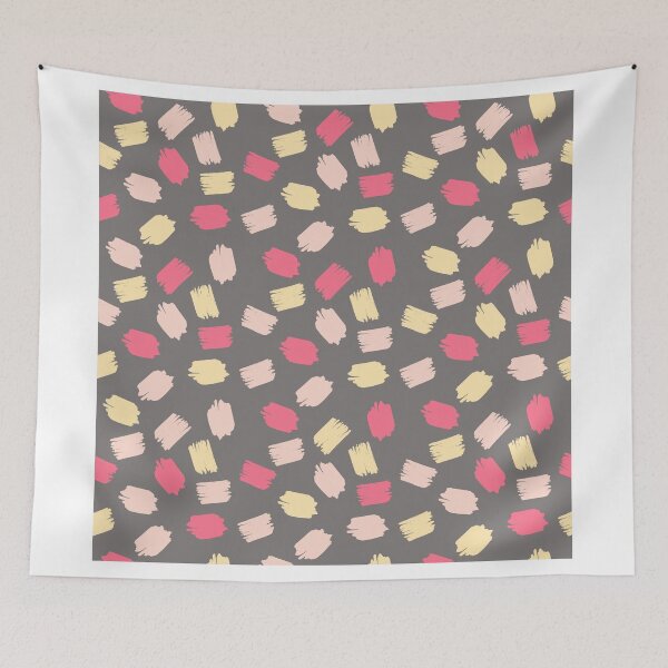 Item preview, Yellow & Pink Brushstroke Polka Dots Pattern designed and sold by Blkstrawberry.