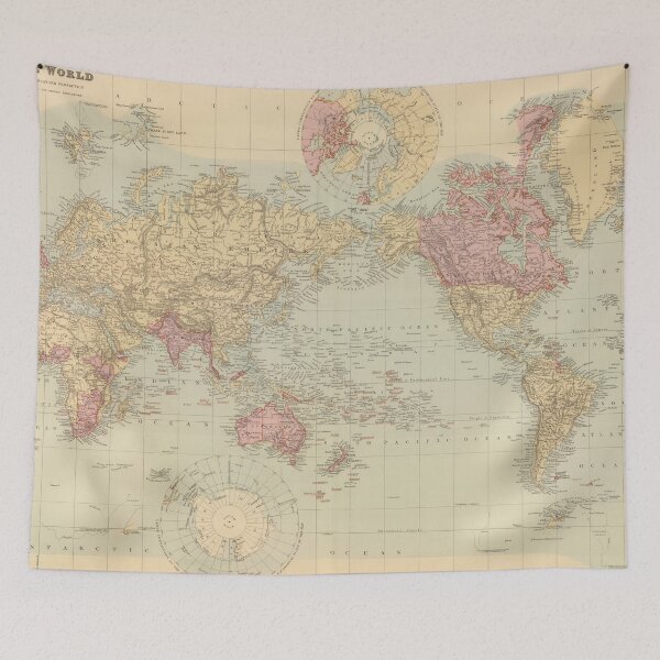 Artikelvorschau, Vintage Karte der Welt (1901) entworfen und verkauft von BravuraMedia.