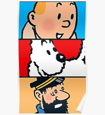 Tintin Milou Haddock Poster