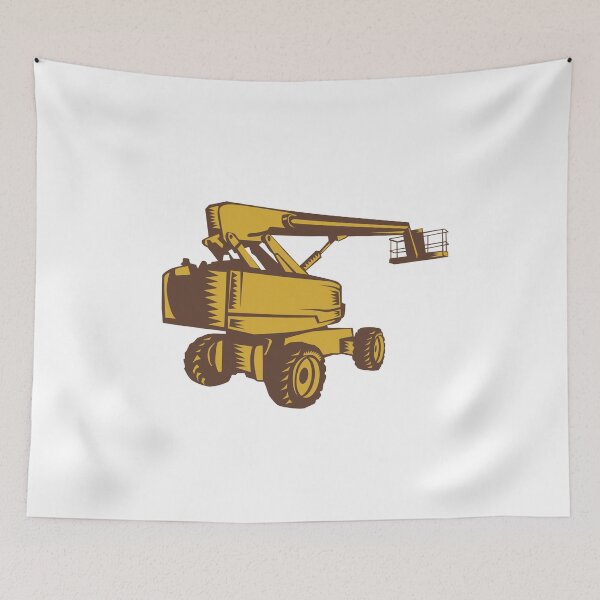 Item preview, Cherry Picker Mobile Lift Platform Woodcut designed and sold by patrimonio.