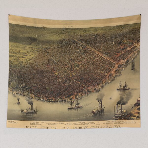 Item preview, Vintage Pictorial Map of New Orleans (1885) designed and sold by BravuraMedia.