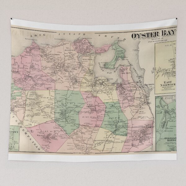 Item preview, Vintage Map of Oyster Bay New York (1873) designed and sold by BravuraMedia.