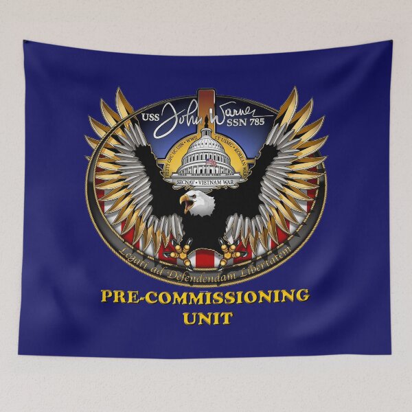 Item preview, SSN-785 USS Pre-commissioning Unit Crest for Dark Colors designed and sold by Nikki SpaceStuffPlus.
