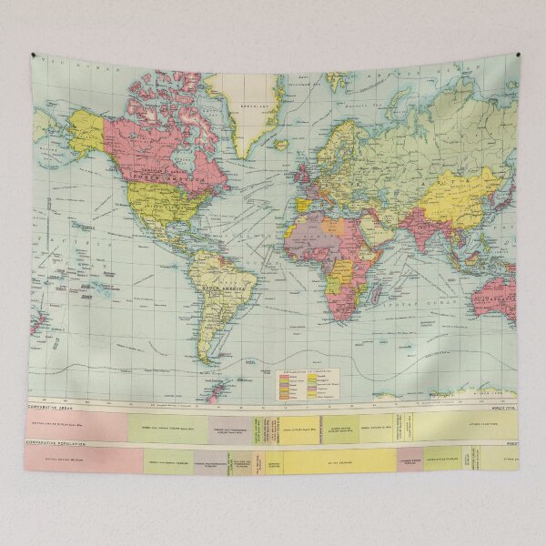 Item preview, Vintage Political Map of The World (1922) designed and sold by BravuraMedia.