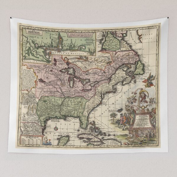 Item preview, Vintage Map of America (1720) designed and sold by BravuraMedia.