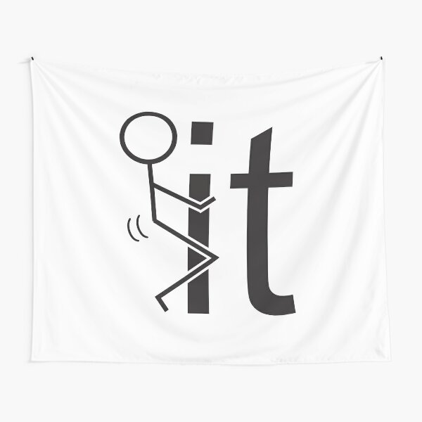 Meme Tapestry, Funny Simple Stickman with Cool Expression and Like