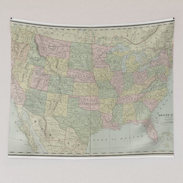 Item preview, Vintage United States Map (1889) designed and sold by BravuraMedia.