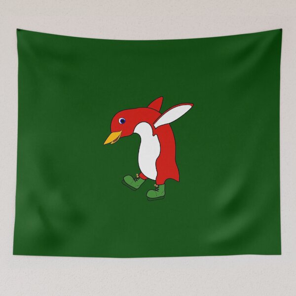 Item preview, Christmas Red Penguin with Green Ice Skates designed and sold by Grifynne.