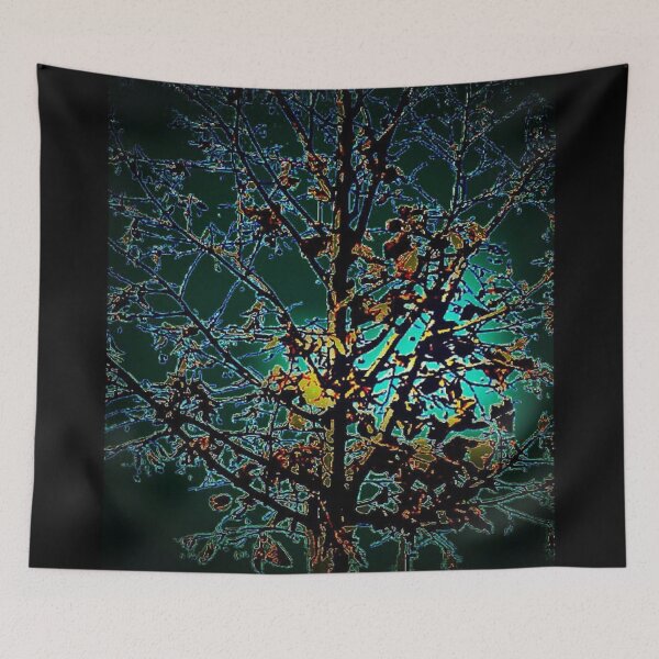 Item preview, Autumn Tree on Turquoise Background designed and sold by mimulux.