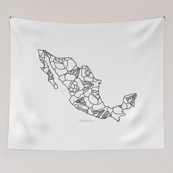 Item preview, Mexico Map Black Outline designed and sold by alxbngala.