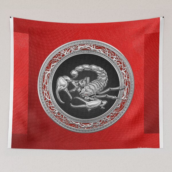 Item preview, Treasure Trove - Sacred Silver Scorpion on Red designed and sold by Serge Averbukh Art Studio.