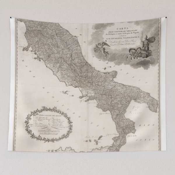Item preview, Vintage Map of Italy (1808) designed and sold by BravuraMedia.