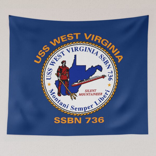 Item preview, USS West Virginia (SSBN-736) Crest for Dark Colors designed and sold by Nikki SpaceStuffPlus.