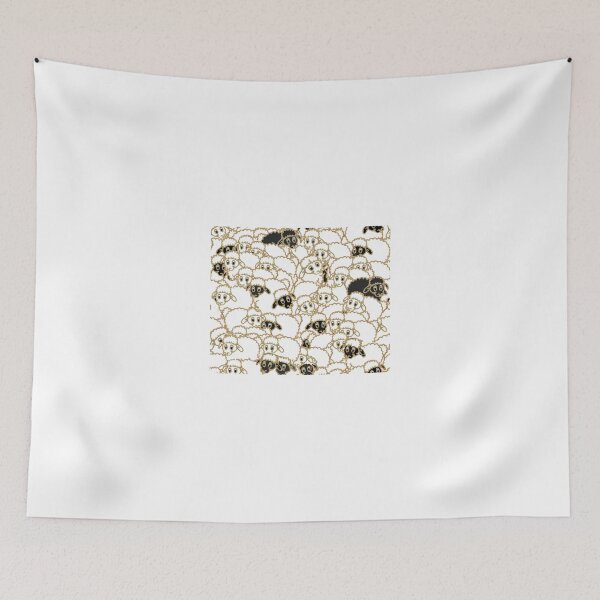 Item preview, sheep flock, black and white designed and sold by glenshee.