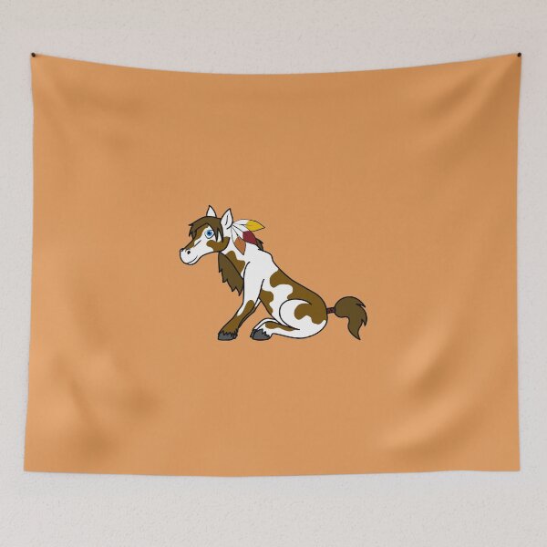 Item preview, Thanksgiving Painted Horse with Turkey Feathers designed and sold by Grifynne.