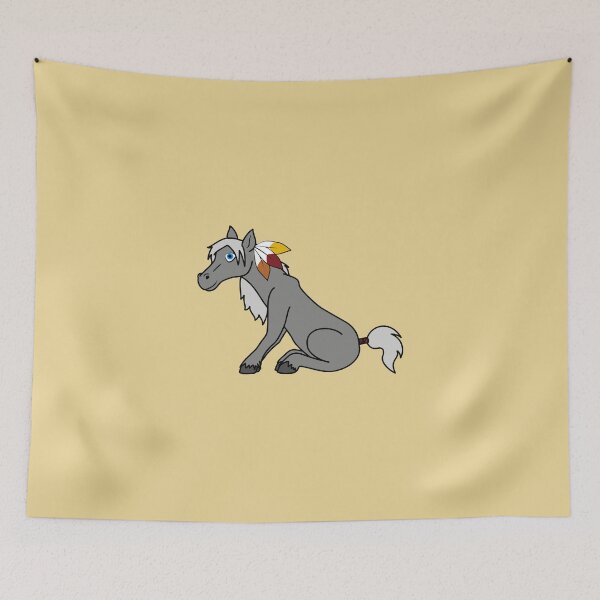 Item preview, Thanksgiving Gray Horse with Turkey Feathers designed and sold by Grifynne.