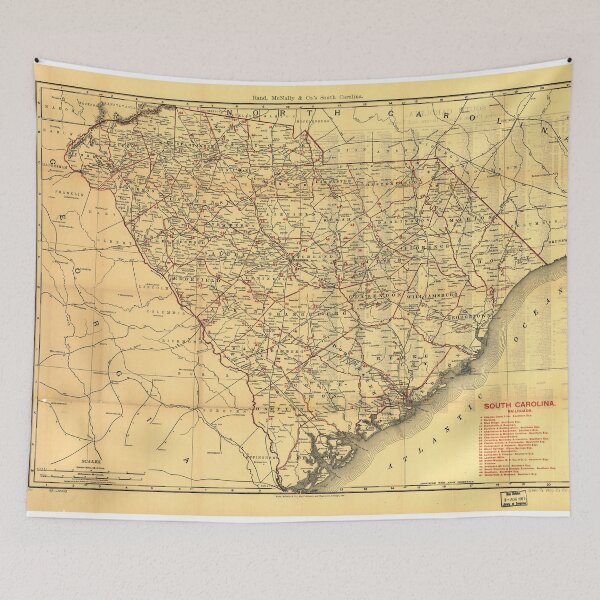 Item preview, Vintage Map of The South Carolina Railroads (1900) designed and sold by BravuraMedia.