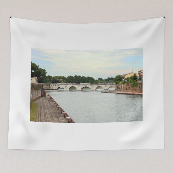 Item preview, old stone Tiberius bridge Rimini cityscape Italy designed and sold by goceris.