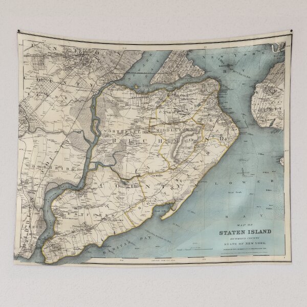 Item preview, Vintage Map of Staten Island NY (1896) designed and sold by BravuraMedia.