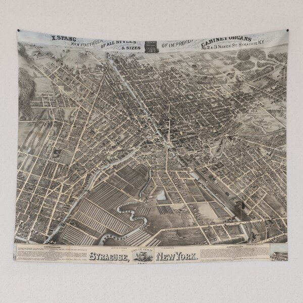 Item preview, Vintage Pictorial Map of Syracuse New York (1874) designed and sold by BravuraMedia.