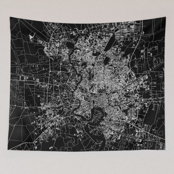Item preview, Bangkok map Thailand designed and sold by linelinelines.