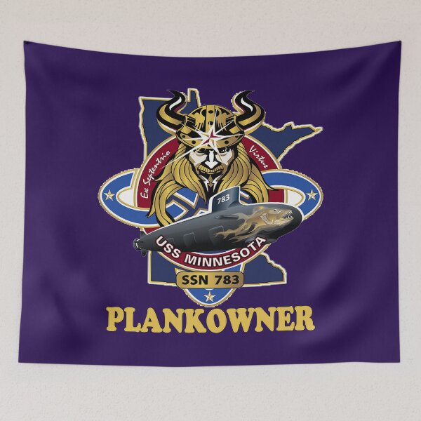 Item preview, SSN-783 USS Minnesota Plank Owner Crest for Dark Colors designed and sold by Nikki SpaceStuffPlus.