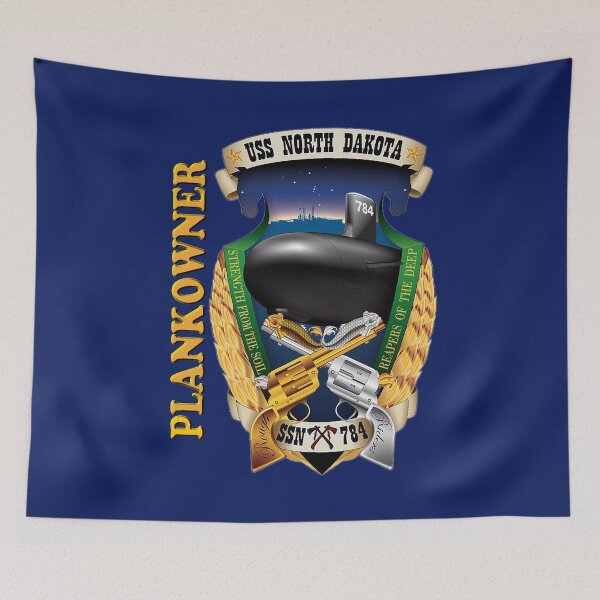 Item preview, SSN-784 USS ND Plank Owner Crest for Dark Colors designed and sold by Nikki SpaceStuffPlus.