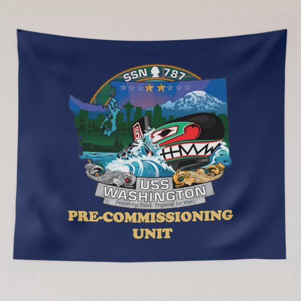 Item preview, SSN-787 Pre-commissioning Unit Crest for Dark Colors designed and sold by Nikki SpaceStuffPlus.