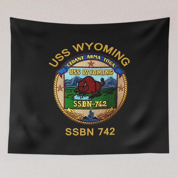 Item preview, USS Wyoming (SSBN-742) Crest for Dark Colors designed and sold by Nikki SpaceStuffPlus.